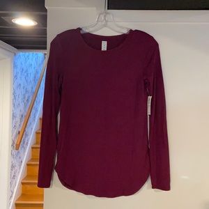 Maroon long sleeve top